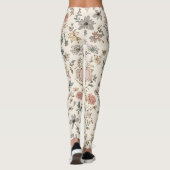 Botanical Hearts Romantic Floral Valentine Pattern Leggings (Achterkant)