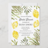 Botanical Herbs Lemons Watercolor Bridal Shower Kaart (Voorkant)