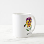 Botanical Illustration Mug - Yellow Pansy (Devant droit)