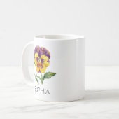 Botanical Illustration Mug - Yellow Pansy (Devant gauche)
