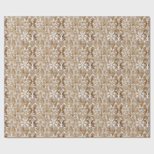 Botanical Illustrations and Beige and White Damask Cadeaupapier (Vlak)