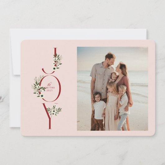 Botanical JOY Christmas Kaart (Voorkant)