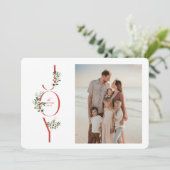 Botanical JOY Christmas Kaart (Staand voorkant)