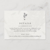 Botanical Leaf Gray Wedding  Informatiekaartje (Voorkant)