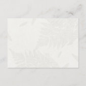 Botanical Leaf Gray Wedding  Informatiekaartje (Achterkant)