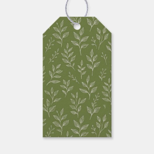 Botanical Leaf Nature Cadeaulabel (Voorkant)