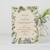 Botanical leaves christmas wedding kaart (Staand voorkant)