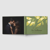 Botanical Leaves Sage Green Folie Gastboek Foto Gastenboek (Volledig)