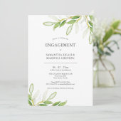 Botanical Leaves Verlovingsfeestuitnodigingen (Staand voorkant)