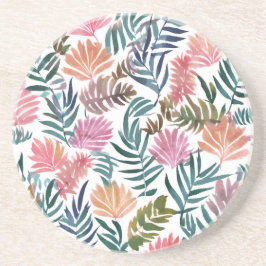 Botanical Leaves Watercolor | Floral Colorful Cute Zandsteen Onderzetter