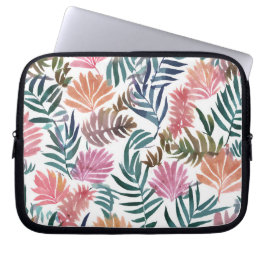 Botanical Leaves Watercolor | Floral Colorful Leaf Laptop Sleeve