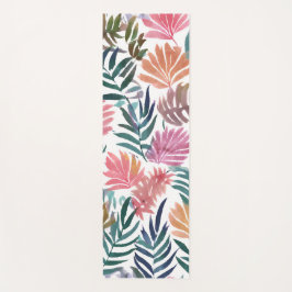 Botanical Leaves Watercolor | Floral Colorful Leaf Yogamat
