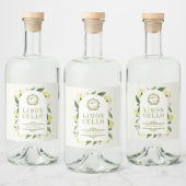 Botanical Lemon Frame Limoncello  Likeurfles Etiket (Flessen)