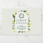 Botanical Lemon Frame Limoncello Sparkling Wijnetiket (Enkel label)
