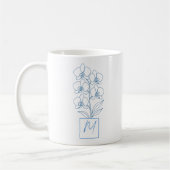 Botanical Line Art Monogram Cofee Mug (Gauche)