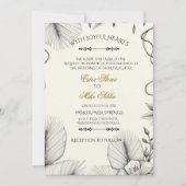 Botanical line art Wedding Invitation  (Devant)