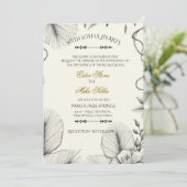 Botanical line art Wedding Invitation  (Debout devant)