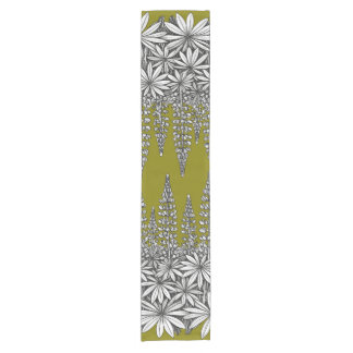 Botanical Lupine Mustard Yellow Table Runner Korte Tafelloper