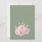 Botanical mint pastel pink floral Save The Date Kaart (Achterkant)