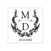 botanical modern initials monogram wedding 	rubberstempel (Afrduk)
