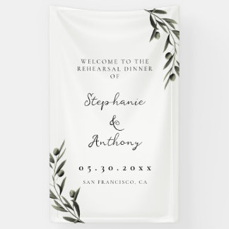 Botanical Olive Branch Italian Rehearsal Dinner Spandoek