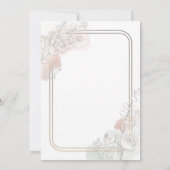 Botanical Outline Sage & Blush Floral Wedding  Kaart (Achterkant)