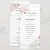 Botanical Outline Sage & Blush Floral Wedding  Menu (Voorkant / Achterkant)