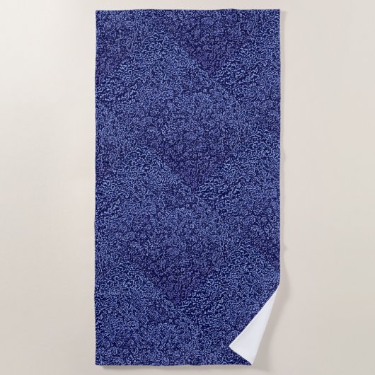 Botanical Pattern in Blue 1 Strandlaken (Voorkant)