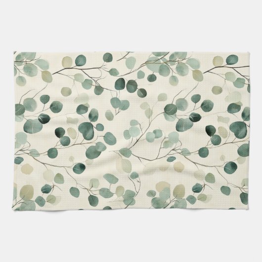 Botanical Pressed Leaves Pattern – Fern Print (2) Theedoek (Horizontaal)