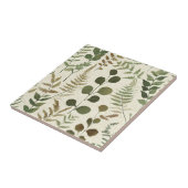 Botanical Pressed Leaves Pattern – Fern Print Tegeltje (Zijkant)