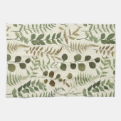 Botanical Pressed Leaves Pattern – Fern Print Theedoek (Horizontaal)