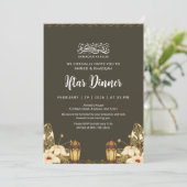 Botanical Ramadan Iftar Floral Lanterns Invitation (Debout devant)