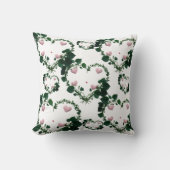 Botanical Romantic Wreath Hearts Throw Pillow Kussen (Voorkant)