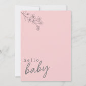 Botanical Rose Bonjour Baby Baby shower Invitation (Dos)