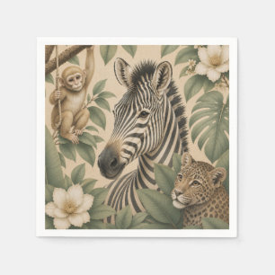Botanical Safari Zebra Papieren Servet