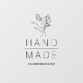 Botanical Simple Minimalist Handmade Business Raamsticker (Vel)