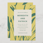 Botanical Sketch Citrus Pine Wedding Invitation (Devant / Derrière)