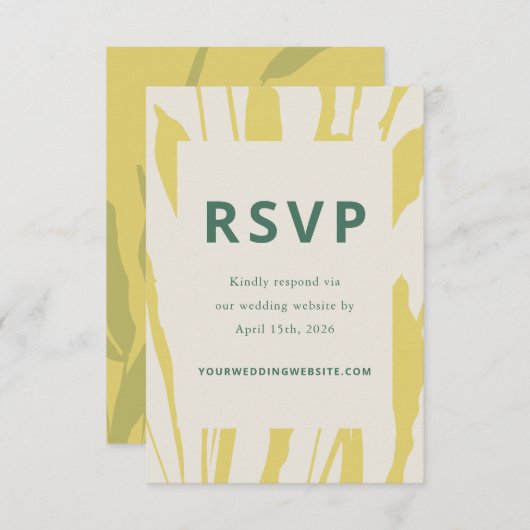 Botanical Sketch Citrus Wedding RSVP Card (Devant / Derrière)