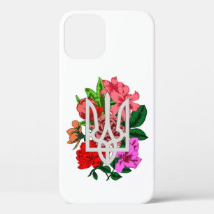 Botanical still and Oekrainian trident tryzub iPhone 12 Hoesje