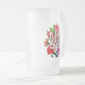 Botanical still and Oekrainian trident tryzub Matglas Bierpul (Voorkant rechts)