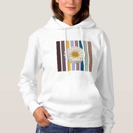 Botanical Stripe Bloom Hoodie for Women (Voorkant)