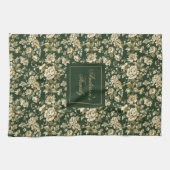 Botanical Style Personalized Chic Kitchen Towel Theedoek (Horizontaal)