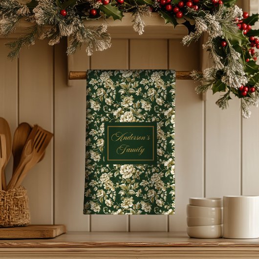 Botanical Style Personalized Chic Kitchen Towel Theedoek