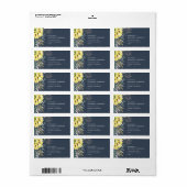 Botanical sunflower eucalyptus rustic navy blue etiket (Full Sheet)
