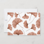 Botanical Terracotta Ginkgo Leaf Wedding RSVP Card (Dos)