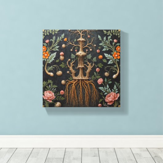 Botanical Tree Roots Canvas Afdruk (Insitu (Houten vloer))