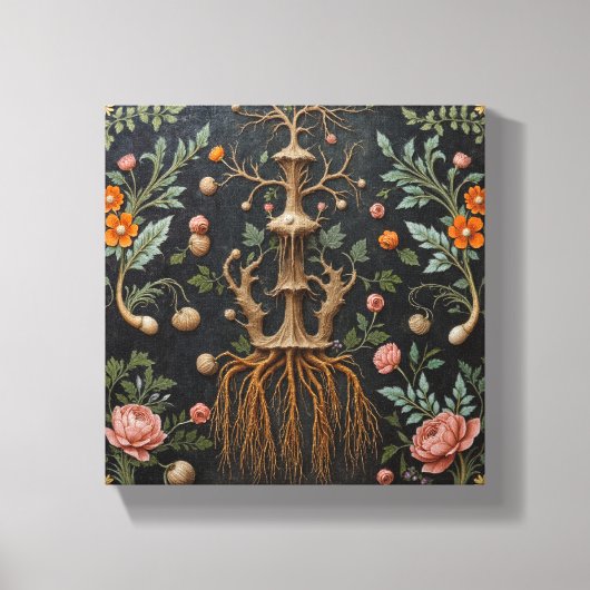 Botanical Tree Roots Canvas Afdruk (Voorkant)