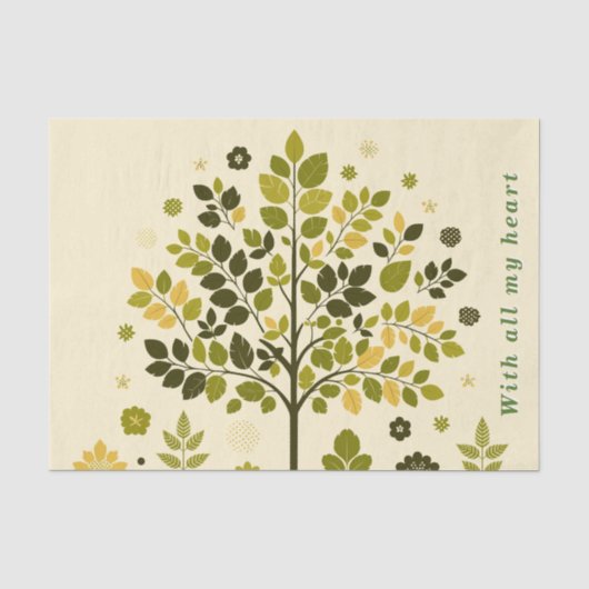 Botanical Tree To From Handmade with gift Tissuepapier (Voorkant)