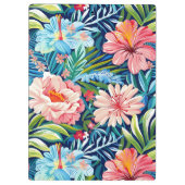 Botanical Tropical Summer Flowers Pattern Floral Klembord (Achterkant)