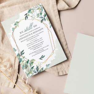 Botanical Vow Renewal Eucalyptus Greenery Wedding Kaart